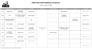 Saturday, August 12th, 2023: Outdoor Amplified Performance Schedule