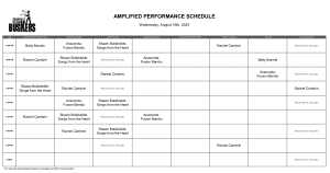 Wednesday, August 16th, 2023: Outdoor Amplified Performance Schedule