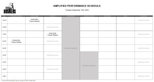 Tuesday, September 12th, 2023: Outdoor Amplified Performance Schedule