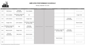 Sunday, September 17th, 2023: Outdoor Amplified Performance Schedule