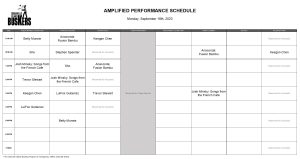 Monday, September 18th, 2023: Outdoor Amplified Performance Schedule