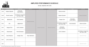 Sunday, September 24th, 2023: Outdoor Amplified Performance Schedule