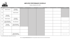 Saturday, September 23rd, 2023: Outdoor Amplified Performance Schedule