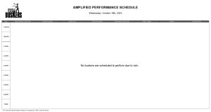 Wednesday, October 18th, 2023: Outdoor Amplified Performance Schedule