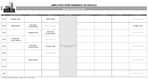 Monday, October 23rd, 2023: Outdoor Amplified Performance Schedule