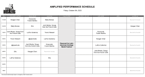 Friday, October 6th, 2023: Outdoor Amplified Performance Schedule