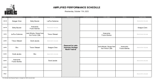 Wednesday, October 11th, 2023: Outdoor Amplified Performance Schedule
