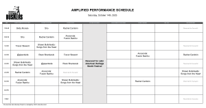 Saturday, October 14th, 2023: Outdoor Amplified Performance Schedule
