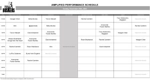 Sunday, November 26th, 2023: Outdoor Amplified Performance Schedule