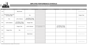 Friday, November 3rd, 2023: Outdoor Amplified Performance Schedule