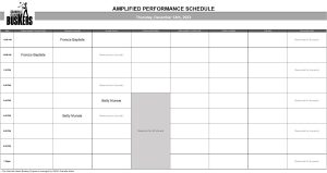 Thursday, December 14th 2023: Outdoor Amplified Performance Schedule