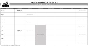 Tuesday, December 19th 2023: Outdoor Amplified Performance Schedule