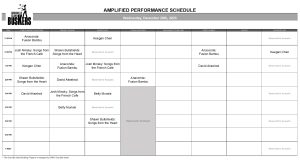 Wednesday, December 20th 2023: Outdoor Amplified Performance Schedule