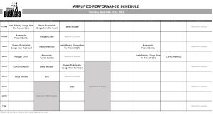 Thursday, December 21st 2023: Outdoor Amplified Performance Schedule