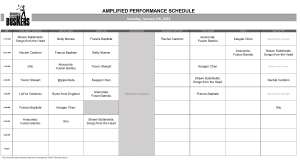 Saturday, January 6th 2024: Outdoor Amplified Performance Schedule