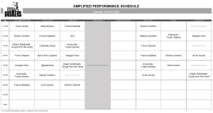 Saturday, February 3rd 2024: Outdoor Amplified Performance Schedule