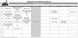 Friday, February 23rd 2024: Outdoor Amplified Performance Schedule
