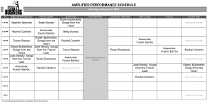 Saturday, February 24th 2024: Outdoor Amplified Performance Schedule