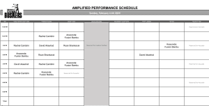 Sunday, February 11th 2024: Outdoor Amplified Performance Schedule