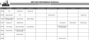 Thursday, March 21st 2024: Outdoor Amplified Performance Schedule
