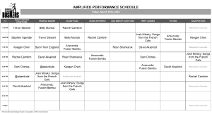 Friday, March 29th 2024: Outdoor Amplified Performance Schedule