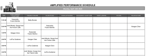 Monday, April 15th 2024: Outdoor Amplified Performance Schedule