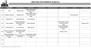 Friday, April 5th 2024: Outdoor Amplified Performance Schedule
