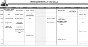 Saturday, April 6th 2024: Outdoor Amplified Performance Schedule