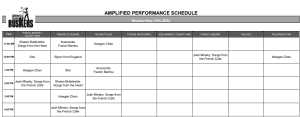 Monday May 13th, 2024: Outdoor Amplified Performance Schedule