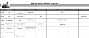 Wednesday May 15th, 2024: Outdoor Amplified Performance Schedule