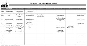 Saturday May 25th, 2024: Outdoor Amplified Performance Schedule