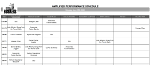 Monday, June 10th, 2024: Outdoor Amplified Performance Schedule