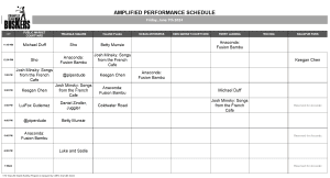 Friday, June 7th, 2024: Outdoor Amplified Performance Schedule