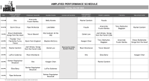 Saturday, July 13th 2024: Outdoor Amplified Performance Schedule