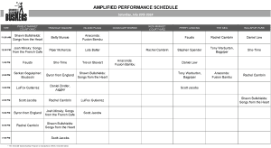 Saturday, July 20th 2024: Outdoor Amplified Performance Schedule