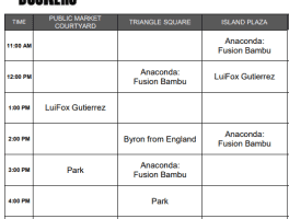 Wednesday, September 11th 2024: Outdoor Amplified Performance Schedule