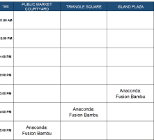 Wednesday, September 25, 2024: Outdoor Amplified Performance Schedule