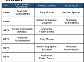 Thursday, September 26, 2024: Outdoor Amplified Performance Schedule