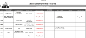 Monday, September 9th 2024: Outdoor Amplified Performance Schedule