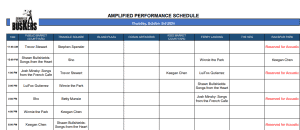 Thursday, October 3rd 2024: Outdoor Amplified Performance Schedule