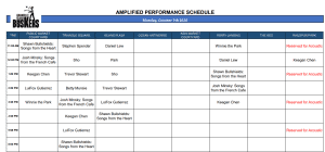 Monday, October 7th 2024: Outdoor Amplified Performance Schedule