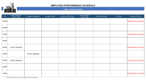 Thursday, October 4th 2024: Outdoor Amplified Performance Schedule