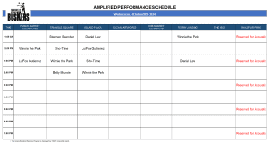 Wednesday, October 9th 2024: Outdoor Amplified Performance Schedule