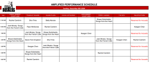 Sunday, December 8 2024: Outdoor Amplified Performance Schedule