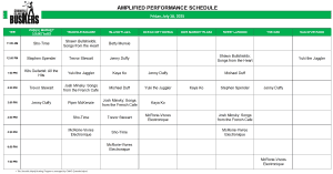 Friday, July 18, 2025: Outdoor Amplified Performance Schedule
