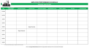 Wednesday, August 6 2025: Outdoor Amplified Performance Schedule