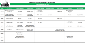 Friday, September 19, 2025: Outdoor Amplified Performance Schedule