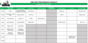 Saturday, September 20, 2025: Outdoor Amplified Performance Schedule